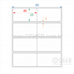 Etiqueta Adesiva Couchê 45  x 25  x 2 Geminada