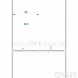 Etiqueta Adesiva Couchê 50  x 100  x 2 Geminada