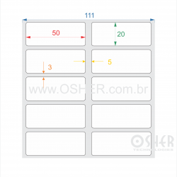 Etiqueta Adesiva Couchê 50  x 20  x 2 ESP5L L111