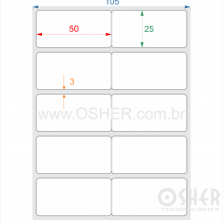 Etiqueta VOID Branco Brilhante 50  x 25  x 2 Geminada L105