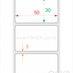 Etiqueta BOPP Transparente Liner Grosso 50  x 30  x 1 