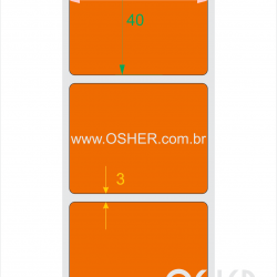 Etiqueta Adesiva Couchê 50  x 40  x 1 Chap Laranja
