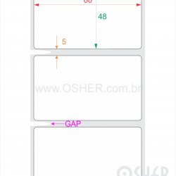 Etiqueta BOPP Transparente Liner Grosso 80  x 48  x 1 GE ESP5H 
