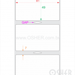 Etiqueta BOPP Transparente Liner Grosso 81  x 49  x 1 GC ESP7H 