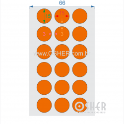 Etiqueta Adesiva Couchê Circular 15  x 15  x 3 ESP3L Chap Laranja