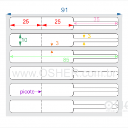 Etiqueta Adesiva BOPP Branco Fosco Acril. 22g Joalheiro 85  x 10  (Corpo 25+25X10 e Filete 35X3) UN RET L091
