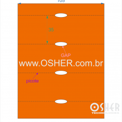 Etiqueta Sem Adesivo Couchê 170g L2 105  x 35  x 1 GC Sem Divisão Chap Laranja