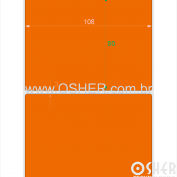 Etiqueta Adesiva Couchê Borr 108  x 80  x 1 Chap Laranja