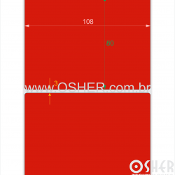 Etiqueta Adesiva Couchê Borr 108  x 80  x 1 Chap Vermelho 