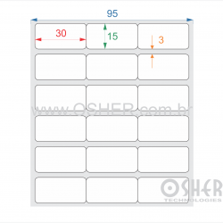 Etiqueta VOID Branco Brilhante Xadrez 30  x 15  x 3 Geminada L095