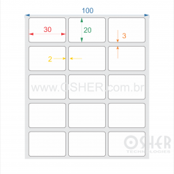 Etiqueta Poliester Branco Brilhante 30  x 20  x 3 ESP2L L100