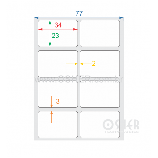 Etiqueta VOID Branco Brilhante 34  x 23  x 2 ESP2L L077