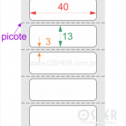 Etiqueta Duplo Uso Couchê 40  x 13  x 1 Sem Divisão CLS Picote L050