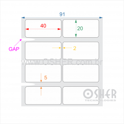 Etiqueta VOID Branco Brilhante 40  x 20  x 2 GE ESP5H ESP2L L091
