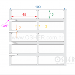 Etiqueta VOID Branco Brilhante Xadrez 45  x 15  x 2 Geminada