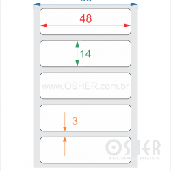 Etiqueta PVC Branco Destrutível Casca de Ovo Liner Fino 48  x 14  x 1 L055