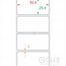 Etiqueta Poliester Cromo Fosco 50,8  x 25,4  x 1 L055