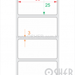 Etiqueta PVC Branco Destrutível Casca de Ovo Liner Fino 50  x 25  x 1 L055