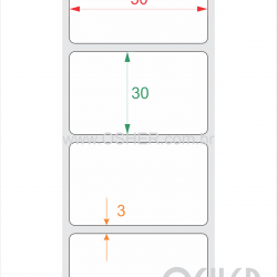 Etiqueta PVC Branco Destrutível Casca de Ovo Liner Fino 50  x 30  x 1 