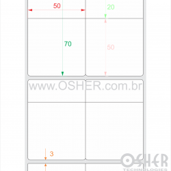 Etiqueta Duplo Uso Couchê 50  x 70  x 2 Meio Corte 20+50H