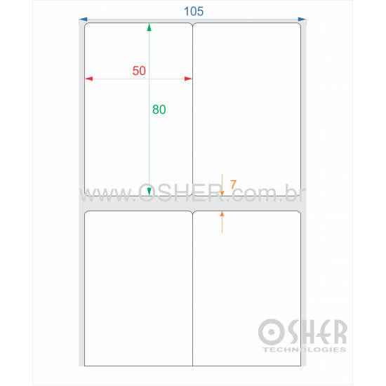 Etiqueta Vinil Transparente 0,08 Microns Liner Grosso 50  x 80  x 2 ESP7H 