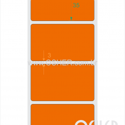Etiqueta Adesiva Couchê 60  x 35  x 1 Chap Laranja Picote L066