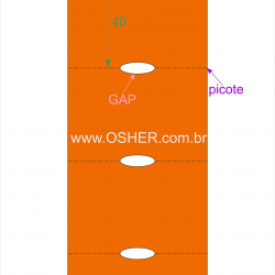 Etiqueta Sem Adesivo Couchê 170g L2 60  x 40  x 1 GC Sem Divisão Chap Laranja