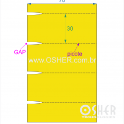 Etiqueta Sem Adesivo Couchê 170g L2 70  x 30  x 1 GE Sem Divisão Chap Amarelo