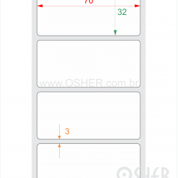 Etiqueta Poliester Cromo Fosco 70  x 32  x 1 L077
