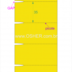 Etiqueta Sem Adesivo Couchê 170g L2 70  x 35  x 1 GE Sem Divisão Chap Amarelo