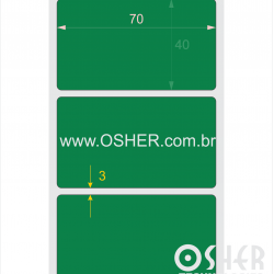 Etiqueta PVC Branco Destrutivel Casca de Ovo Liner Fino 70  x 40  x 1 Chap Verde L077