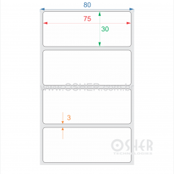 Etiqueta Poliester Cromo Fosco 75  x 30  x 1 L080