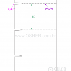 Etiqueta Sem Adesivo Couchê 170g L2 80  x 50  x 1 GE Sem Divisão