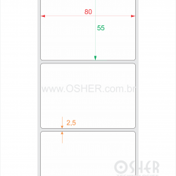 Etiqueta Adesiva Couchê 80  x 55  x 1 ESP2,5H