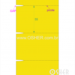 Etiqueta Sem Adesivo Couchê 170g L2 85  x 55  x 1 GE Sem Divisão Chap Amarelo