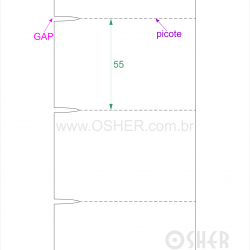 Etiqueta Sem Adesivo Couchê 170g L2 85  x 55  x 1 GE Sem Divisão