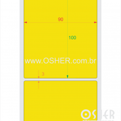 Etiqueta Adesiva Couchê 90  x 100  x 1 Chap Amarelo