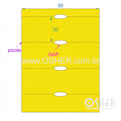 Etiqueta Adesiva Couchê 90  x 30  x 1 GC Gôndola Chap Amarelo 