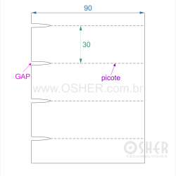 Etiqueta Sem Adesivo Couchê 170g L2 90  x 30  x 1 GE Sem Divisão
