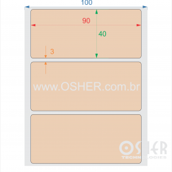 Etiqueta Adesiva Couchê 90  x 40  x 1 Chap Marrom